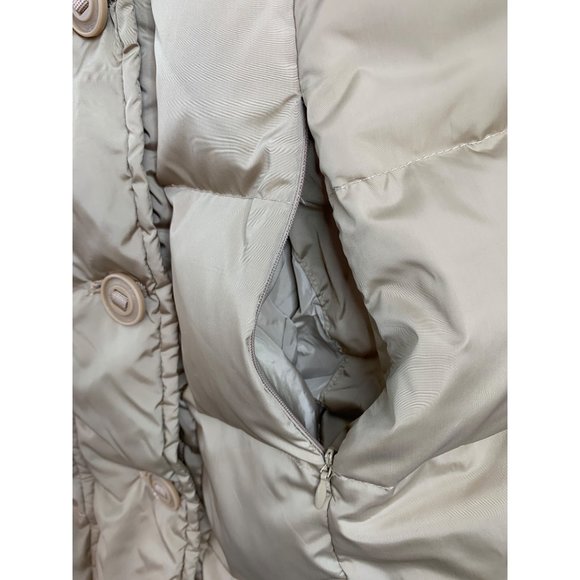 Size Small Womens Andrew Marc Goose Down Puffer Coat Quilted Beige EUC 6522 - Picture 10 of 12